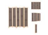 Vidaxl Divisorio Per Ambienti In 5 Parti Marrone 200 X 170 X 4 Cm - Divisorio Per Ambienti