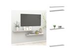 Vidaxl Mensole Galleggianti 2 Pz. Grigio Cemento 120X23,5X3,8 Cm Mdf - Mensole Da Parete