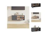 Vidaxl Armadio A Muro Grigio 80X30X30 Cm In Legno Di Pino Massiccio - Mensole A Muro