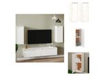 Vidaxl Armadi A Muro 2 Pz. Bianco 30X30X80 Cm In Legno Di Pino Massiccio - Mensole A Muro