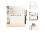 Vidaxl Cassapanca Bianca 80X40X45,5 Cm In Legno Massiccio Di Pino - Armadi