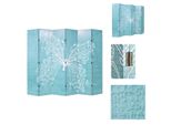 Vidaxl Divisorio Pieghevole 228 X 170 Cm Farfalla Blu - Divisorio Per Ambienti