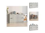 Vidaxl Credenze 3 Pezzi. Materiale A Base Di Legno Grigio Cemento - Credenze