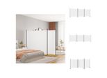 Vidaxl Paravento 3 Pezzi Bianco 525X180 Cm Tessuto - Divisorio Per Ambienti