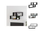 Vidaxl Mensola A Muro Nera 100X18X53 Cm In Legno - Mensole A Muro