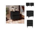 Vidaxl Comodini 2 Pezzi Neri 40X35X50 Cm In Legno - Comodini