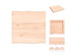 Vidaxl Piano Da Tavolo 40X40X(2-4) Cm In Legno Massiccio Non Trattato Con Bordo Ad Albero - Piani Da Tavolo
