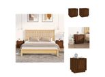 Vidaxl Comodini 2 Pz. Materiale In Legno Effetto Rovere Marrone 44X35X45 Cm - Comodini