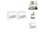 Vidaxl Comodini 2 Pz. Bianco 40X30X39 Cm Materiale A Base Di Legno - Comodini