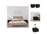 Vidaxl Comodini 2 Pezzi Neri 40X34X35 Cm In Legno Di Pino Massiccio - Comodini