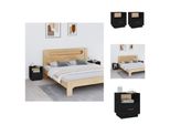 Vidaxl Comodini 2 Pezzi Neri 40X34X45 Cm In Legno Di Pino Massiccio - Comodini