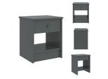 Vidaxl Comodino Grigio Scuro 35X30X40 Cm Pino Massiccio - Comodini