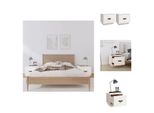 Vidaxl Comodini 2 Pz. Bianco 40X34X35 Cm Pino Massiccio - Comodini