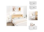 Vidaxl Comodini Da Parete 2 Pz. Bianco 50X36X25 Cm - Comodini