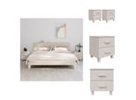 Vidaxl Comodini Hamar 2 Pz. Bianco 40X35X44,5 Cm In Legno Massiccio - Comodini