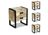 Vidaxl Tavolino Con 2 Cassetti In Legno Di Mango 43X33X51 Cm - Comodini