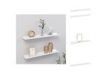 Vidaxl Mensole Da Parete 2 Pz. Bianco Lucido 60X9X3 Cm - Mensole A Muro