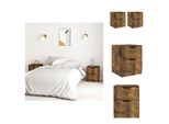 Vidaxl Comodini 2 Pz. Truciolato Rovere Fumé 40X40X50 Cm - Comodini