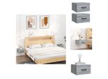 Vidaxl Comodini Da Parete 2 Pz. Grigio Sonoma 35X35X20 Cm - Comodini