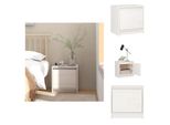 Vidaxl Comodino Bianco 40X30,5X40 Cm In Pino Massiccio - Comodini