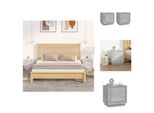 Vidaxl Comodini 2 Pz. Grigio Cemento 44X35X45 Cm Materiale A Base Di Legno - Comodini