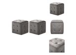 Vidaxl Comodini 2 Pz. Tessuto Di Velluto Grigio 30X30X30 Cm - Comodini
