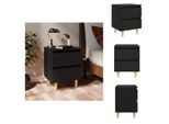 Vidaxl Comodino Con Gambe In Legno Di Pino Nero 40X35X50 Cm - Comodini