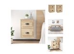 Vidaxl Comodini A Parete 2 Pezzi Rovere Sonoma 41,5X36X53 Cm - Comodini