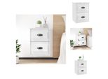 Vidaxl Comodino A Muro Bianco Lucido 41,5X36X53 Cm - Comodini