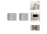 Vidaxl Comodini 2 Pz. Grigio Cemento 30,5X30X30 Cm Materiale A Base Di Legno - Comodini
