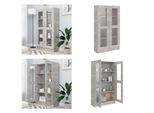 Vidaxl Vetrina In Cemento Grigio 82,5X30,5X150 Cm Materiale A Base Di Legno - Vetrina - Vetrine - Libreria - Librerie