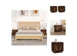 Vidaxl Comodini 2 Pz. Rovere Fumé 44X35X45 Cm Materiale A Base Di Legno - Comodini