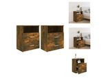 Vidaxl Comodini 2 Pz. Rovere Fumé 50X32X60 Cm - Comodini