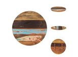 Vidaxl Piano Da Tavolo Rotondo 80 Cm 25-27 Mm In Legno Massiccio Di Recupero - Piani Da Tavolo