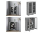 Vidaxl Vetrina Grigio Cemento 82,5X30,5X115 Cm Materiale A Base Di Legno - Vetrina - Vetrine - Libreria - Librerie