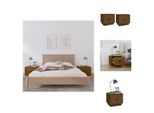 Vidaxl Comodini 2 Pz. Marrone Miele 40X34X35 Cm Pino Massiccio - Comodini