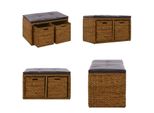 Vidaxl Panca Con 2 Cestini In Seagrass 71×40×42 Cm Marrone - Panca - Panchine - Panchine