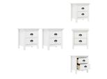 Vidaxl Comodino Hill 2 Pz. Bianco 46X35X49,5 Cm Pino Massiccio - Comodini