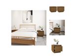 Vidaxl Comodini 2 Pz. Miele Marrone 35X34X32 Cm Pino Massiccio - Comodini