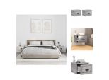 Vidaxl Comodini Da Parete 2 Pz. Grigio Sonoma 41,5X36X28 Cm - Comodini