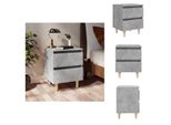 Vidaxl Comodino Con Gambe In Legno Di Pino Grigio Cemento 40X35X50 Cm - Comodini