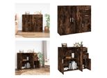 Vidaxl Credenza In Rovere Affumicato 91X29,5X75 Cm In Legno - Credenza - Credenza - Armadio - Armadio Portaoggetti