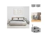Vidaxl Comodini Da Parete 2 Pz. Grigio Cemento 41,5X36X28 Cm - Comodini