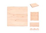 Vidaxl Piano Da Tavolo 60X60X(2-6) Cm In Legno Massiccio Non Trattato Con Bordo Ad Albero - Piani Da Tavolo
