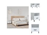 Vidaxl Comodini 2 Pz. Materiale A Base Di Legno Bianco Lucido - Comodini