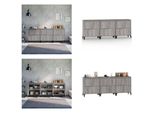 Vidaxl Credenze 3 Pz. Grigio Sonoma 60X35X70 Cm Materiale A Base Di Legno - Credenza - Credenza - Armadio - Armadio Portaoggetti