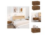 Vidaxl Comodini Da Parete 2 Pz. Aspetto Rovere Marrone 50X36X25 Cm - Comodini