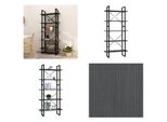 Vidaxl Libreria 5 Scomparti Grigio 80X30X175 Cm In Legno Di Pino Massiccio - Libreria - Scaffali Per Libri - Libreria - Scaffale Per Ufficio