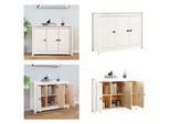 Vidaxl Credenza Bianca 100X35X74 Cm In Pino Massiccio - Credenza - Credenza - Armadio - Armadio Portaoggetti