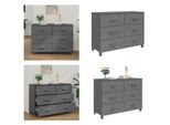 Vidaxl Credenza Hamar Grigio Scuro 113X40X80 Cm Pino Massiccio - Credenza - Credenze - Credenza In Legno - Credenza In Legno Massiccio